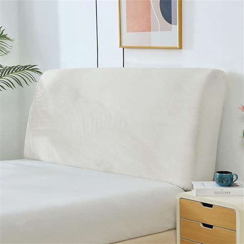 Photo 1 of Boxonly Stretch Headboard Slipcover, Elastic Bed Protector for Bedroom Decor, Full Coverage, White (47"x27" / 120x70 cm Size)