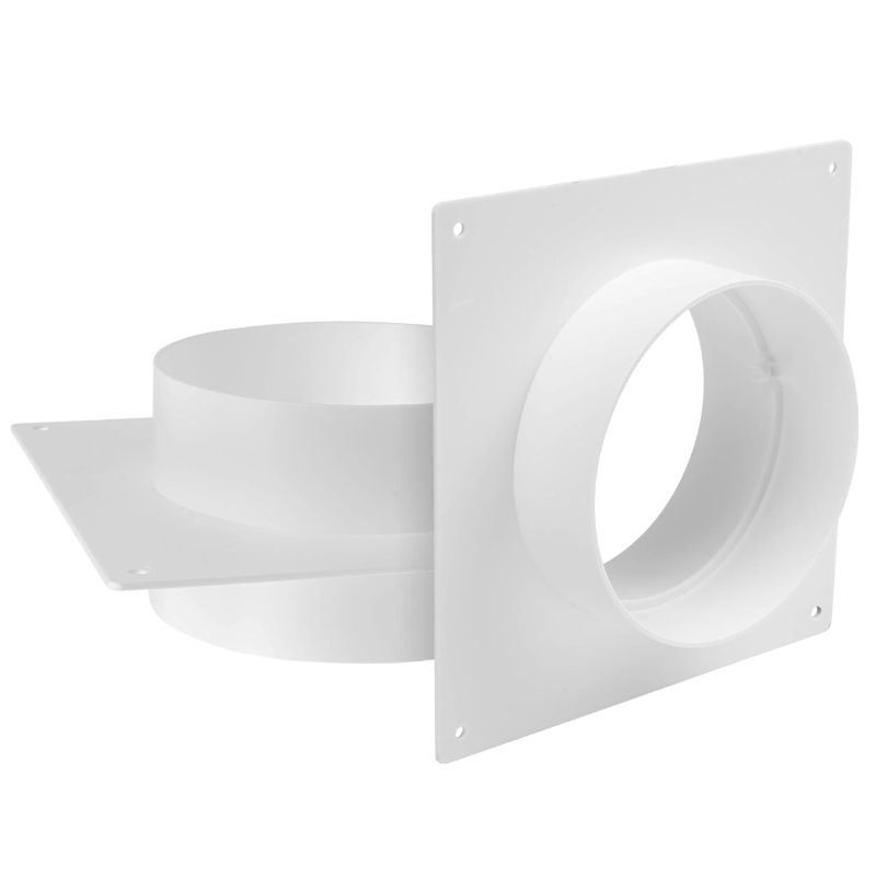 Photo 1 of HVAC OV 6"" Inch Pack of 2 Plastic Straight or Flexible Pipe Flange for Extraction Fans, Heating and Cooling Duct Connection. Round Duct Connector Flange, White