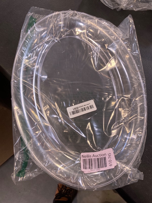 Photo 1 of Clear Oval Plastic Disposable Trays - 16" x 11" (Pack of 2) - Ideal Serving Platter for Parties & Events