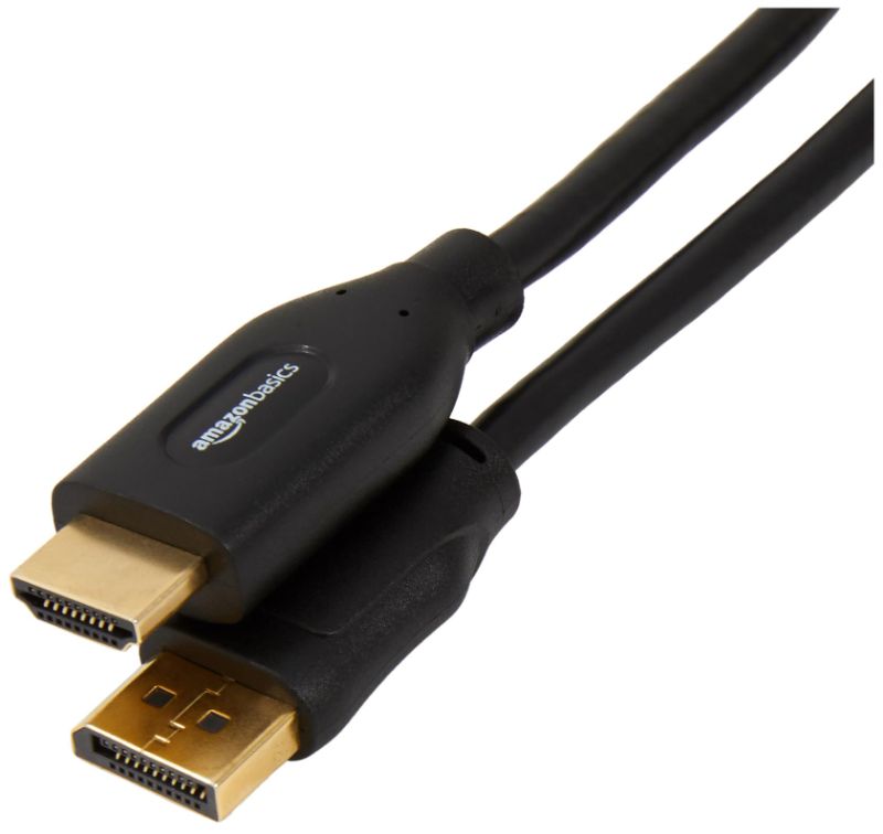 Photo 1 of Amazon Basics DisplayPort to HDMI Cable, Uni-Directional, 4K@30Hz, 1920x1200, 1080p, 6 ft, Black