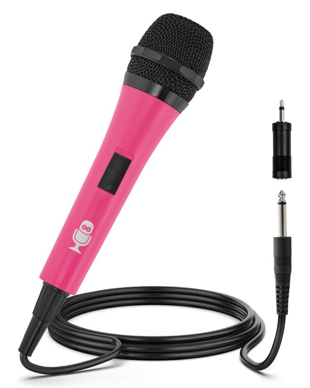 Photo 1 of Singing Machine Wired Microphone for Karaoke, (Pink) - Unidirectional Dynamic Vocal Microphone - Plug-In Microphone for Karaoke Machine, AMP, & Speaker - Mic for Singing, Public Speaking, & Parties