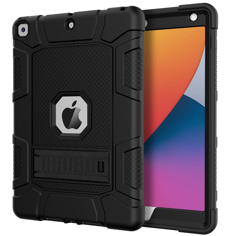 Photo 1 of Azzsy Case for iPad 9th Generation/iPad 8th Generation/iPad 7th Generation (10.2 Inch, 2021/2020/2019 Model), Slim Heavy Duty Shockproof Rugged Protective Case for iPad 10.2 inch, Black