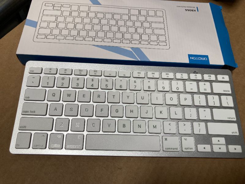 Photo 1 of OMOTON Bluetooth Keyboard Compatible with Mac, Compact Wireless Keyboard Compatible with MacBook Pro/Air, iMac, Mac mini/Pro Laptop and PC (Silver)