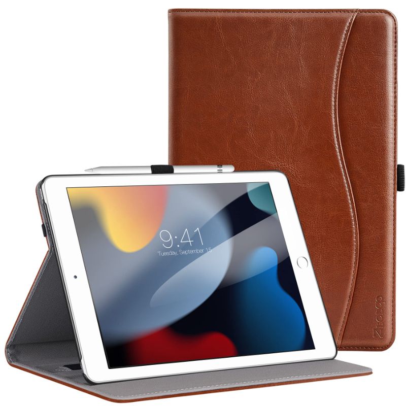 Photo 1 of ZtotopCases for New iPad 9th/8th/7th Generation Case 10.2 Inch 2021/2020/2019, Premium PU Leather Folding Stand Cover for iPad 10.2" 9/8/7 Gen, Brown