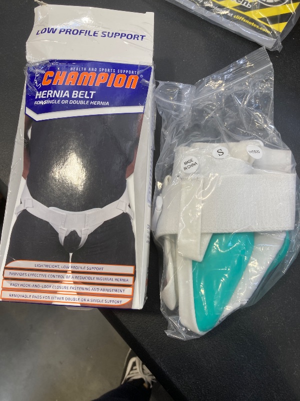 Photo 1 of Champion Hernia Belt, Single or Double Bilateral Herniation Pad, Adjustable, Elastic, Small