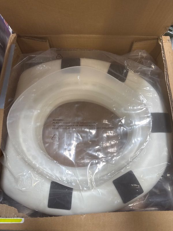 Photo 1 of HealthSmart Enhanced Comfort 5" Raised (Round) Toilet Seat Risers for Seniors 5 Slip Resistant Pads FSA/HSA Eligible Padded Toilet Seat Elevation 15.7 x 15.2 x 6.1