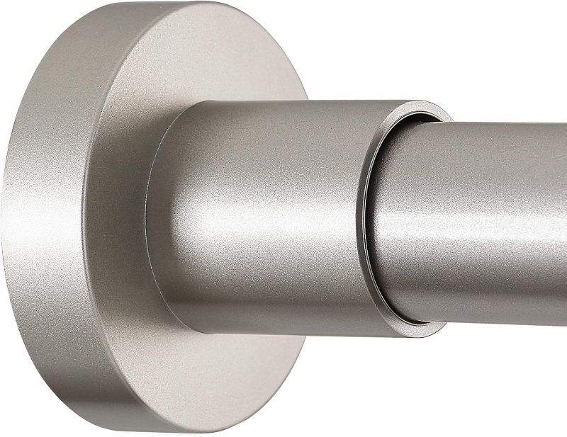 Photo 1 of BRIOFOX Shower Curtain Rod Adjustable 18-64 Inch, Stainless Steel Spring Tension Shower Rod No Drilling Non Slip, Silver (missing end part ) 