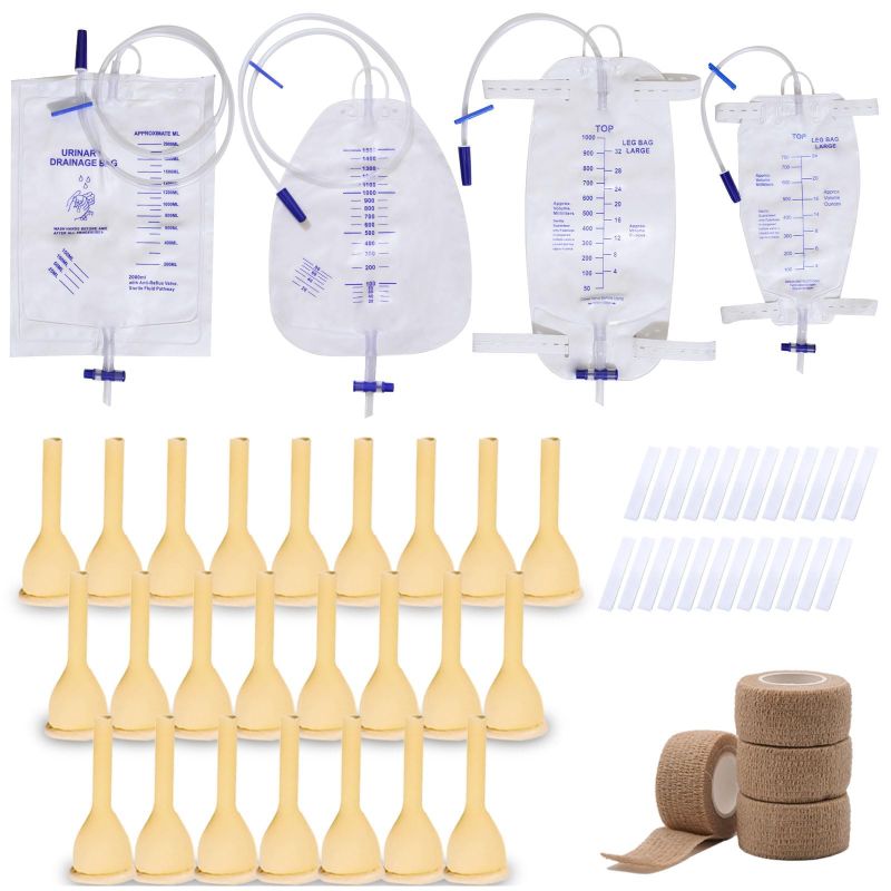 Photo 1 of External Male catheters for Men, Soft Latex Set - Urine Collection (35mm)
