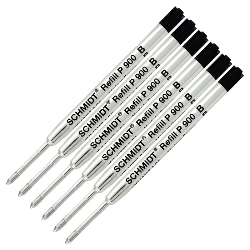 Photo 1 of Lanier Combo Pack - Pack of 6 - Schmidt P900 B Parker Style Ballpoint Refill Black Ink Broad Tip