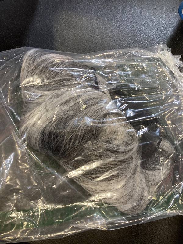 Photo 1 of BECUS Grey Hair Toppers for Women with Thinning Bangs 360°3D Cover 6.5x6 Inches Toupee Hair Pieces for Women Clip In Bangs (Grey Mixed Black)