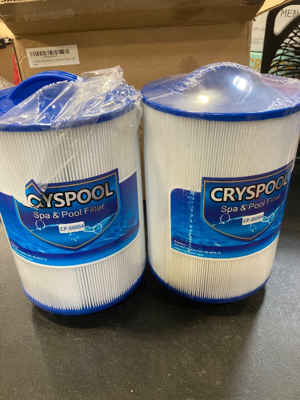 Photo 1 of Cryspool® 06004 Filter Compatible with Artesian Spas 06-0014-12, PMA-R1/x268546 with Closed Handle(Not be Removed), 6CH-352, FC-0318, PAS40-F2M, 06-0055-12, 35 Sq. Ft Spa Filter Cartridge, 2 Pack