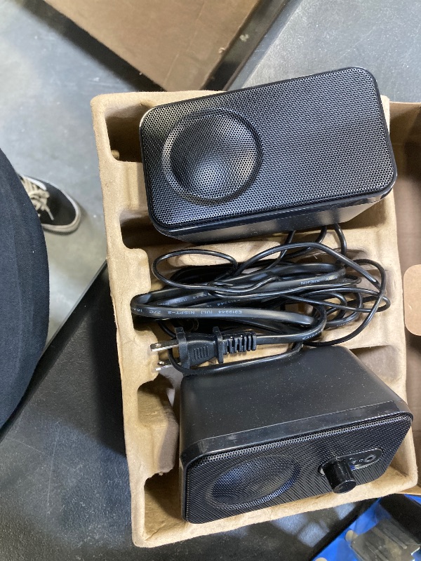 Photo 1 of Amazon Basics Computer Speakers for Desktop or Laptop PC, AC-Powered (US Version), Black