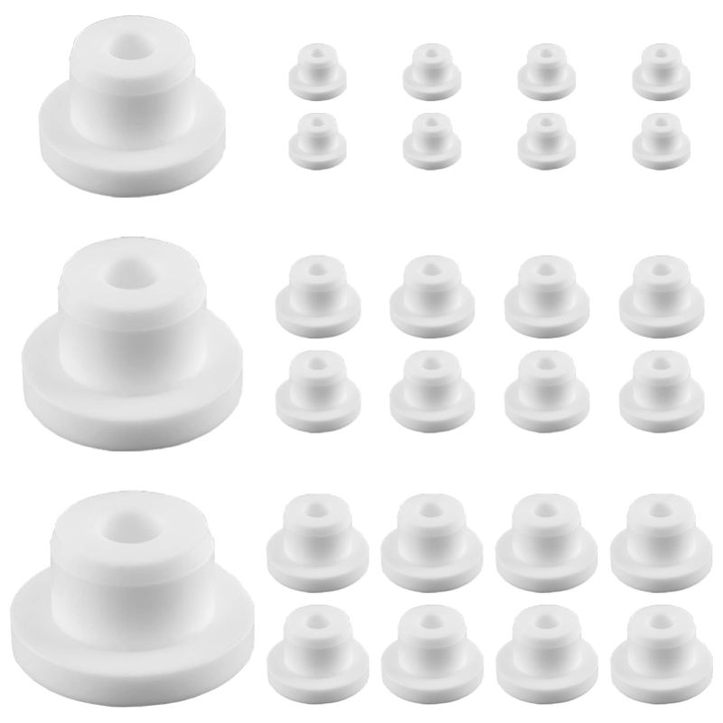 Photo 1 of 24 PCS Bathtub Jet Covers Silicone Hole Plug White Tube Plugs Waterproof 3 Sizes Bathtub Plug Fit for 13mm 14mm 15mm Bathtub Hole