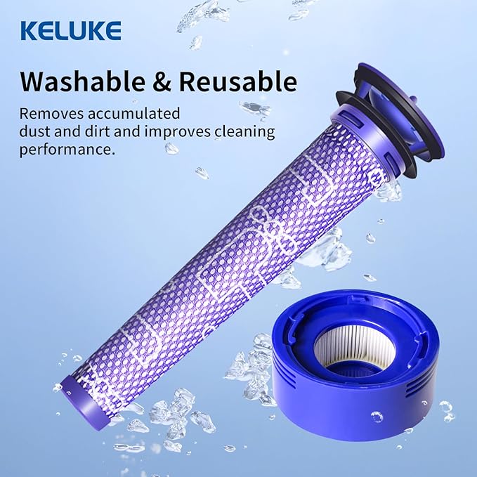 Photo 1 of Vacuum Filter Replacement Kit for Dyson V7, V8 Animal, V8 Absolute & SV10 Cordless Vacuum , Includes 2 Post Filters and 2 Pre Filters - Replaces Part # 965661-01 & 967478-01
