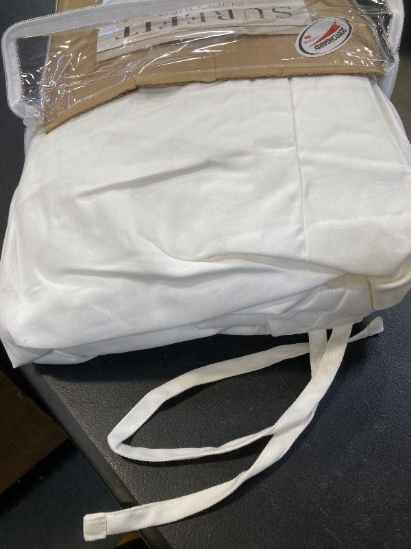 Photo 1 of SureFit Essential Twill Parent Listing (Wing Chair, White)