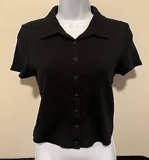 Photo 1 of Forever 21 Black Crop Button Up Fits M