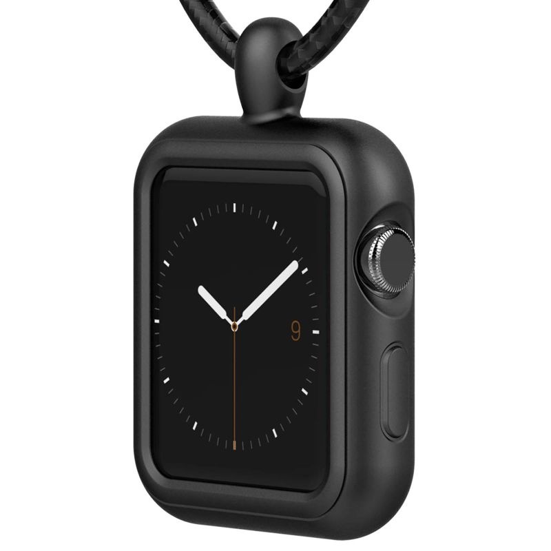 Photo 1 of Compatible with Apple Watch Necklace Pendant Silicone Case Cover Replacement for iWatch Pendant Series 9 8 7 6 SE 5 4 3 2, 38 40 41 mm, Black