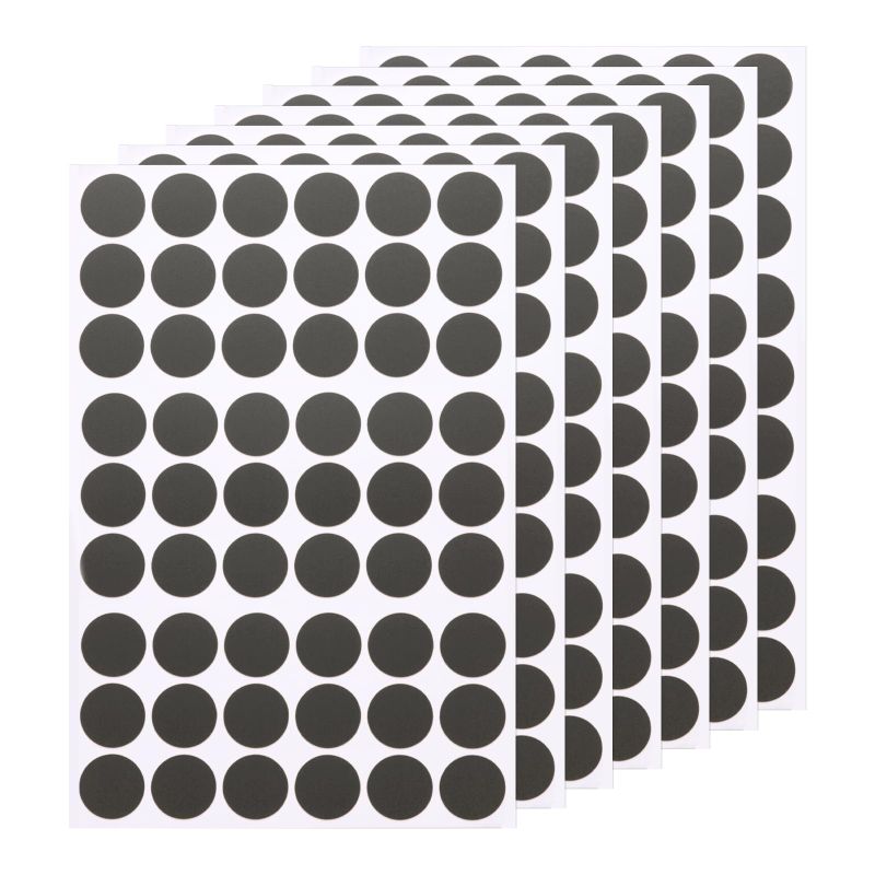 Photo 1 of uxcell 7 Sheets / 378PCS Self Adhesive Screw Hole Stickers, 2.1cm/0.83" PVC Screw Hole Covers Hole Stickers for Furniture Wood Cabinet Wall Desk Table Bookcase, Iron Grey