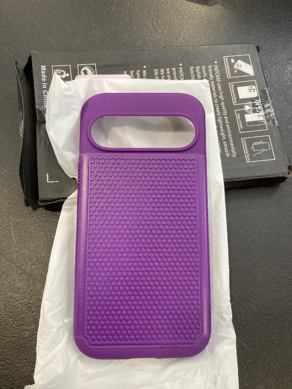 Photo 1 of FNTCASE for Google Pixel 9 Case: Pixel 9 Pro Dual Layer Heavy Duty Protective Cell Phone Cover with Non Slip Textured Back - Shockproof Rugged Military Protection Bumper Tough (Purple)