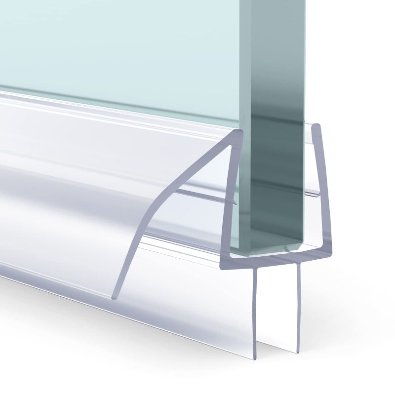 Photo 1 of AmazerBath 3 PCS Shower Door Bottom Seal for 3/8 Inch Glass - (15.75 Inches x 3), 3 Section Segmented Shower Installation Kit Frameless Glass Door Seal Strip
