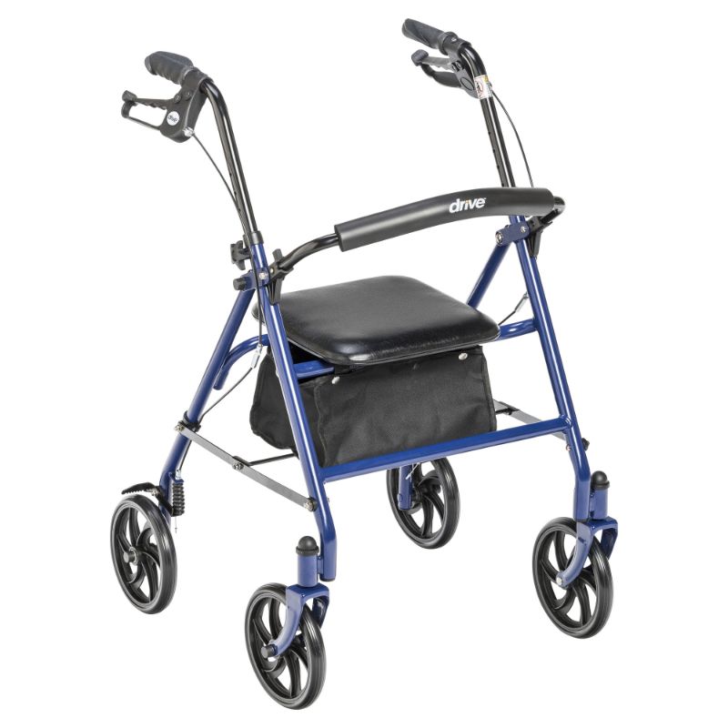 Photo 1 of Drive Medical Four Wheel Walker Rollator with Fold up Removable Back Support, Blue
