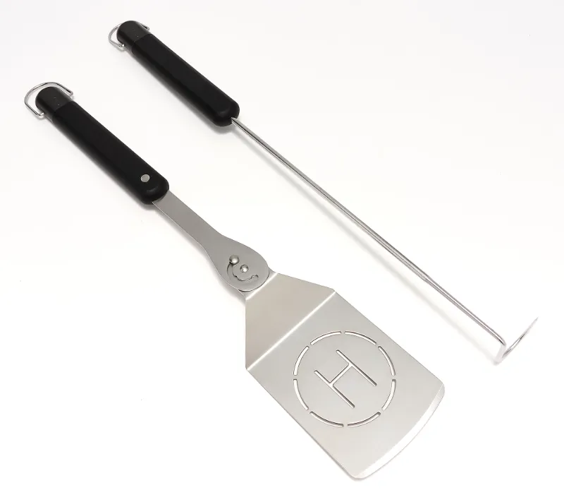 Photo 1 of Henning Lee 2-Pc Grilling Pivot Spatula & Meat Hook Tool Set
