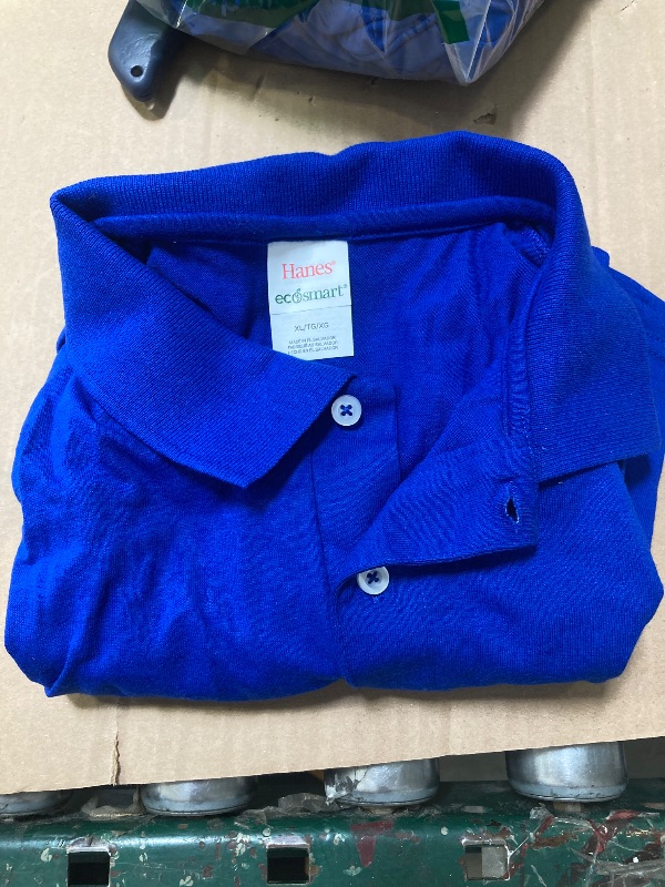 Photo 1 of Hanes Men's Short-Sleeve Jersey Pocket Polo, Deep Royal, X-Large