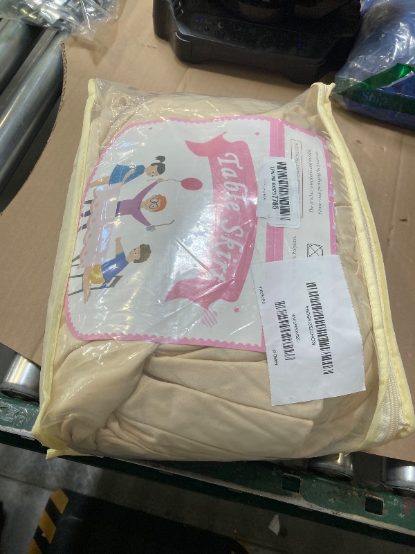 Photo 1 of 2 Pack Champagne Tablecloths for Rectangle Tables 6ft, Wrinkle Resistant Spandex Tablecover Fitted Stretch Table Cloth with Pleated Ruffle Table Skirts for Party Banquet Dining Birthday Wedding