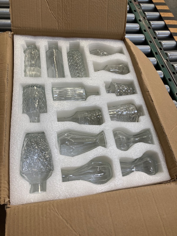 Photo 1 of 36pcs  Vases Set Small Vintage Glass Bottles Clear Bud Vases in Bulk Multiple Shape Cute Glass Vases for Rustic Wedding Centerpieces Table Decorations and Home Decor(Clear)
