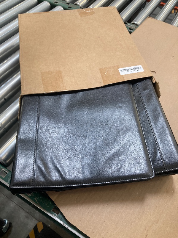 Photo 1 of Yexiya 4 Pcs Vintage Hardback 3 Ring Binder Planner Portfolio Leather Round Ring Binder Organizer Holds 200 Sheets with 2 Inner Pockets, 13 x 10 Inch(1 Inch,Black)
