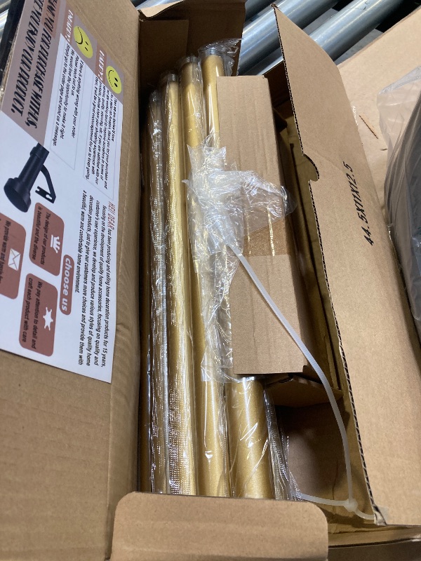 Photo 1 of Extra Long Curtain Rods 120 to 170 Inch(10-14ft),1Inch Gold Adjustable Extra Long Curtain Rod,Heavy Duty,Decorative Window Curtains Rods for Bedroom,Long Curtain Rods 120-170