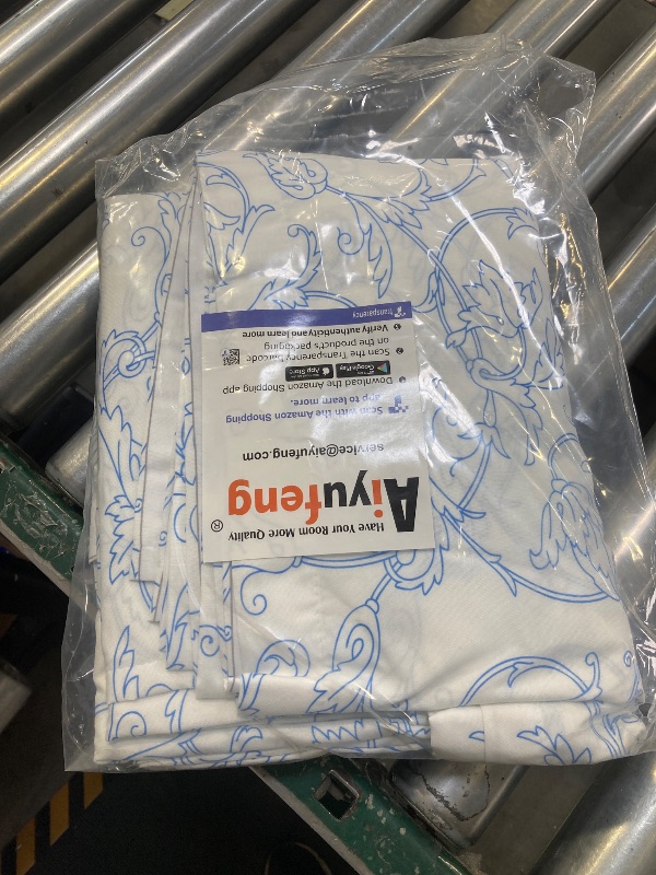 Photo 1 of Aiyufeng Boho Curtains 84 Inches Long 2 Panels Set, Jacquard Clip Design Stripe Textured Privacy Curtains for Living Room Bedroom, Tufted Striped Window Curtain 42Wx84L, Total 84 Inches Width