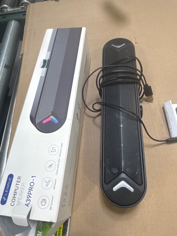 Photo 1 of LENRUE Computer Speakers,Wired USB-Powered Sound-bar with 10W Stereo Sound for PC Desktop,Plug-n-Play (A39PRO /Black)
