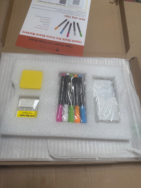 Photo 1 of Acrylic Note Board Refrigerator Dry Erase Board Magnetic Clear 15”x11 Includes 4 Dry Erase Markers