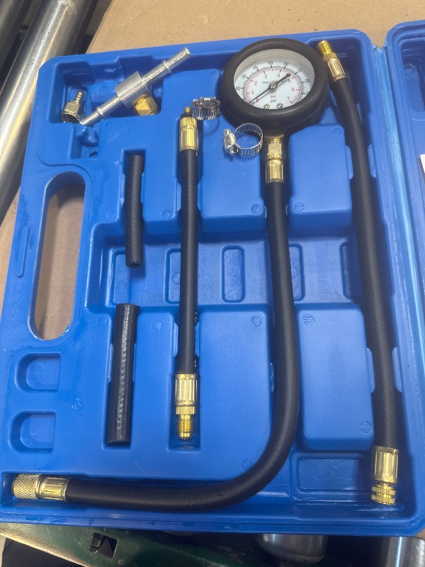 Photo 1 of Bicos Fuel Pressure Test Kit Fuel Pressure Gauge, Car Gasoline Gas Fuel Oil Injector Test Manometer Tool Set 0-100PSI for Car, Motorcycle, Truck, RV, SUV, ATV