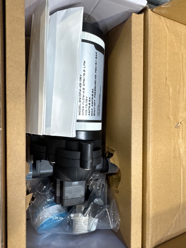 Photo 1 of WASSERMANN Water Pressure Diaphragm Pump 115V AC 4.0 GPM 45PSI,Self-priming Booster Pump with Power Plug, for Kitchen Bathroom RV Marine, Yacht Garden