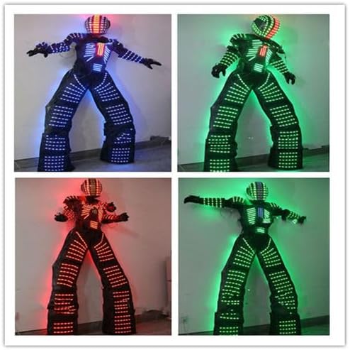 Photo 1 of LED Robot Costume Suit Illuminated Party Dance RGB Luminous Armor Bar Light Show Dance LED Night Lights Clothing