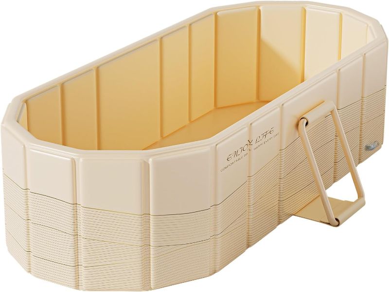 Photo 1 of 59''Portable insulated bathtub, Ice Bath Tub for Athletes, Inflation-free bathtub for shower, Ice Plunge Tub with Cover, Baths at Home & Outdoor
