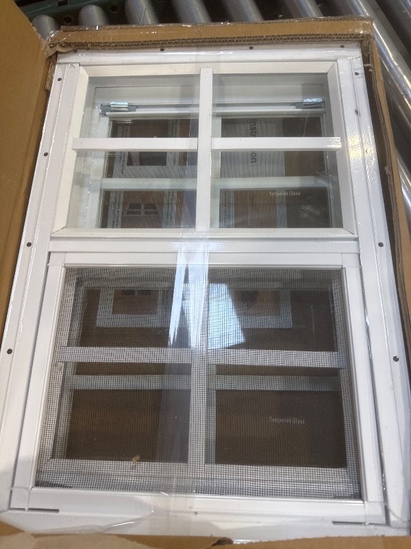Photo 1 of Yuzzy 12" x 18" Shed Windows with Tempered Glass and Fiberglass Screen, 2 Pack Small Sliding Windows for Shed, Chicken Coop, Playhouse, Household, Garage, Barns (White)