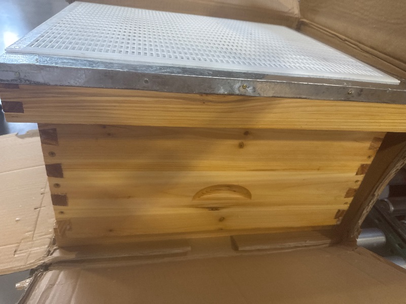 Photo 1 of Beehive Starter Kit 10-Frame Bee Boxes and Frames Starter Kit Wax Coated Bee Hives and Supplies Starter Kit Including Beekeeping Tools Kit with Beekeeping Veil

