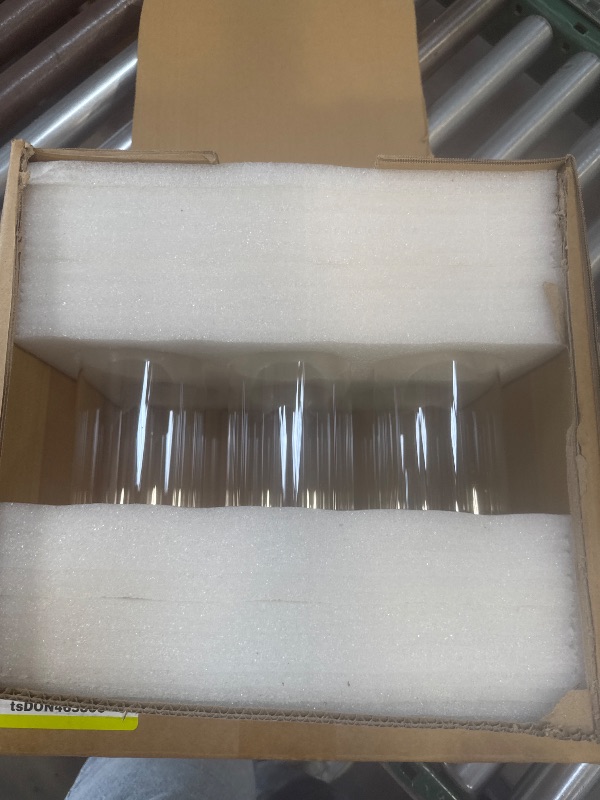 Photo 1 of 6 Pack Glass Cylinder Vases 12 Inch Tall Clear Flower Vase Bulk Glass Vases Hurricane Floating Candle Holder for Table Centerpiece Party Wedding Home Decor
