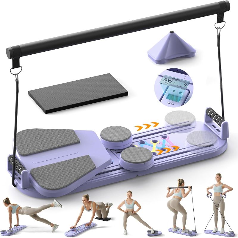 Photo 1 of Pilates Board,Pilates Reformer Sets, Multifunctional Abdominal Pilates Board for Home Workout Equipment, Portable Foldable Ab Board Trainer Pilates Exercise Machine, Pilates Reformer Board for Women
