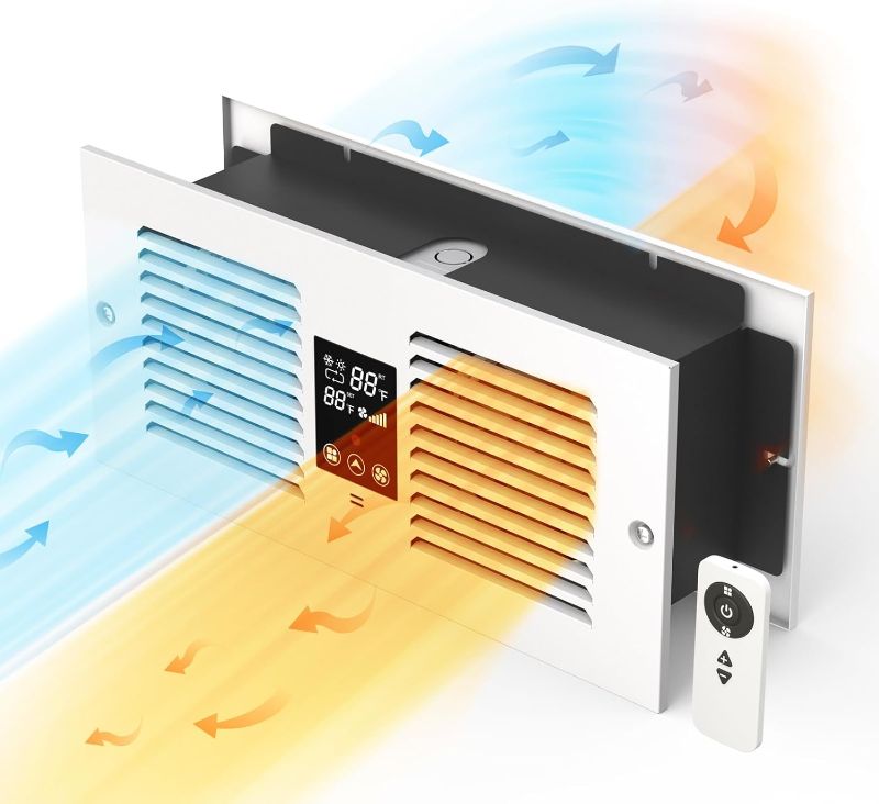 Photo 1 of Room to Room Fan with Remote Control, 300CFM Through Wall Vent Fan with Temperature Control, 5-Speed Circulating Ventilation, for Kitchen, Laundry, Hardwired, RTR300-CV
