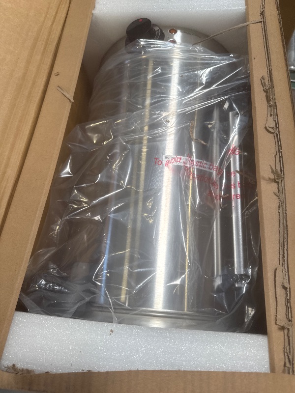 Photo 1 of Coffee Urn 100 Cup 16L Large Coffee Maker Double Wall Insulation with Temperature Control Commercial Stainless Steel Hot Water Urn, 1500W, 16L Warm
