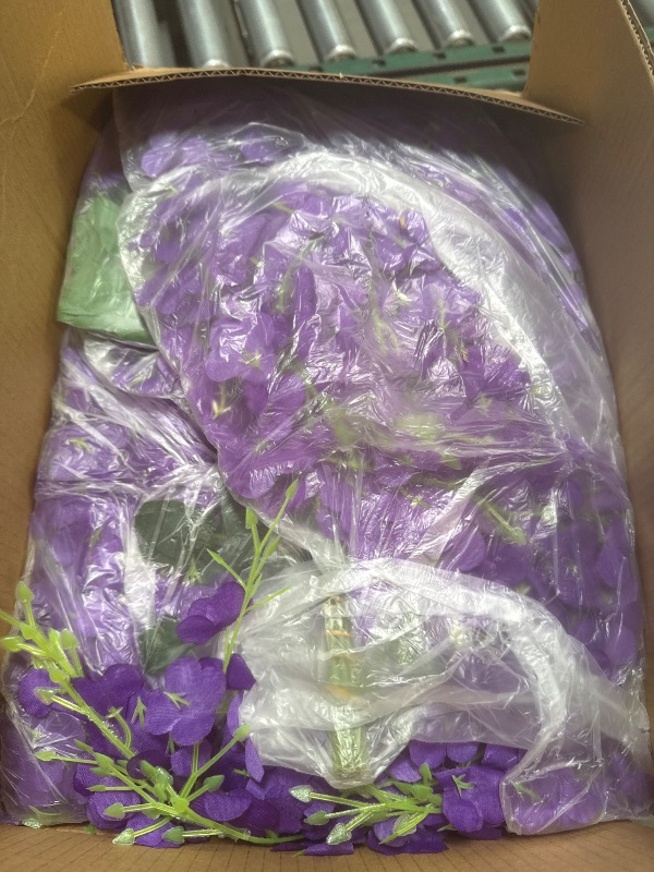 Photo 1 of Wisteria Hanging Flowers,Hanging Flowers,Wisteria,Fake Hanging Flowers,Fake Wisteria,Hanging Flowers for Decoration, Wedding, Garden, Wall Decoration,3.6 feet Long(108,Purple)
