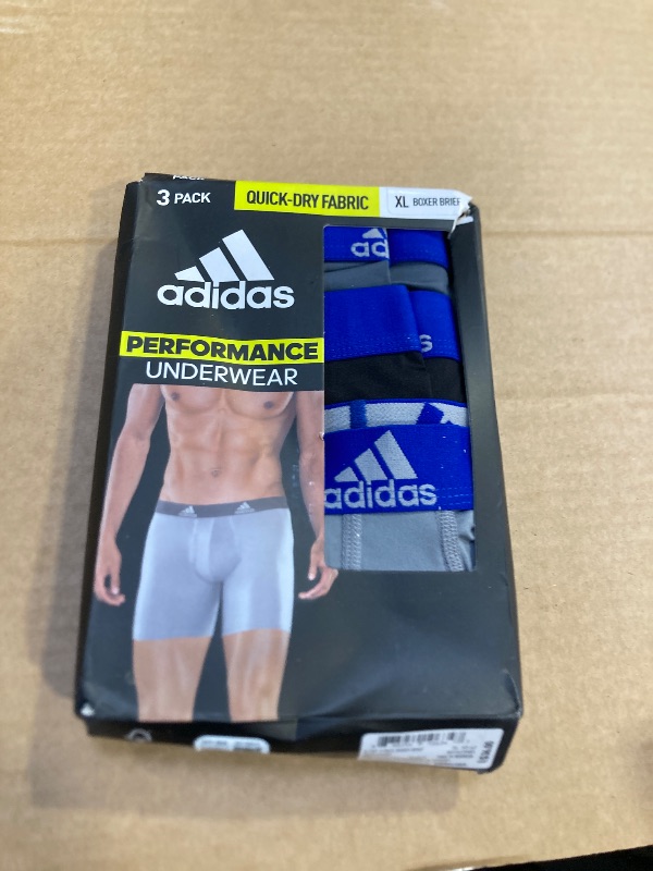 Photo 1 of Adidas Performance Mens 3 Pack Boxer Briefs, X-large, Gray