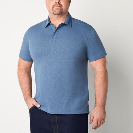Photo 1 of Frye and Co. Big and Tall Mens Slim Fit Short Sleeve Polo Shirt, 4x-large Tall, Blue 