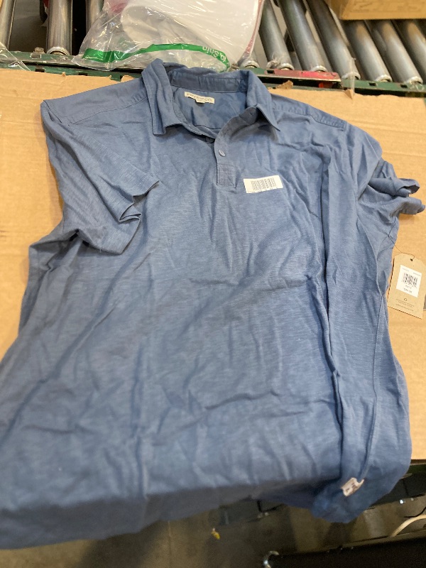 Photo 1 of Frye and Co. Big and Tall Mens Slim Fit Short Sleeve Polo Shirt, 4x-large Tall, Blue 