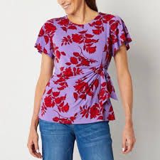 Photo 1 of Liz Claiborne Women's Purple and Red Blouse ( size xl ) 