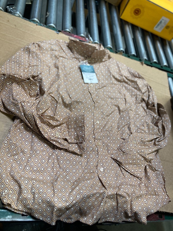 Photo 1 of Abbott Elementary Mens Cuffed Sleeve Long Sleeve Button-Down Shirt, X-large, Beige